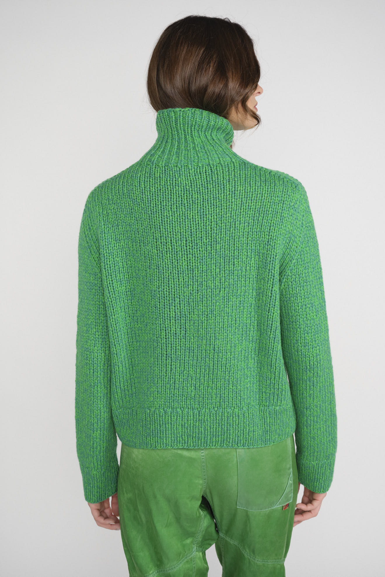 wommelsdorf sweater green plain cotton