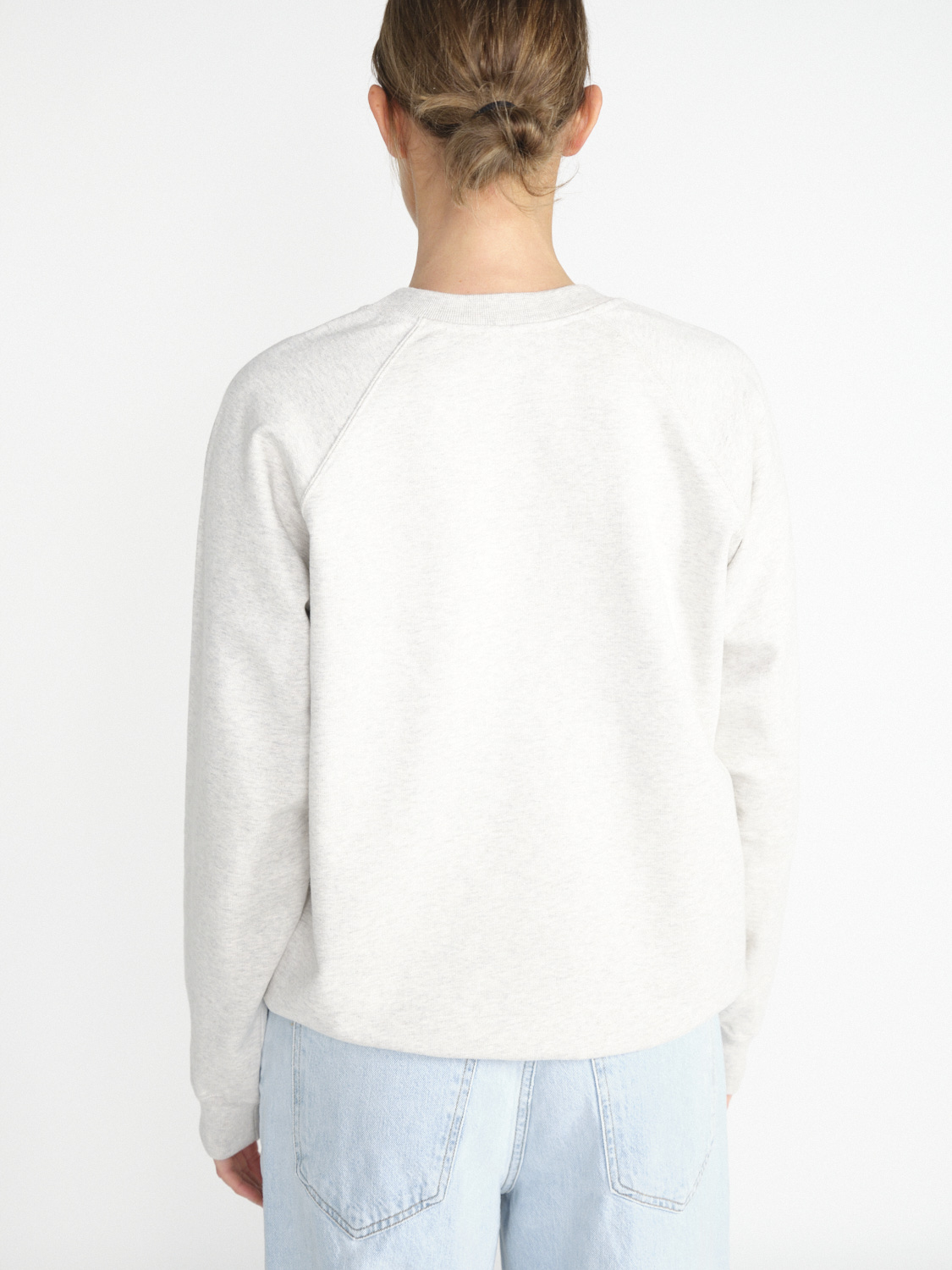 Barrie Thistle Logo Sweat - Cotton sweater with cashmere application  petrol S