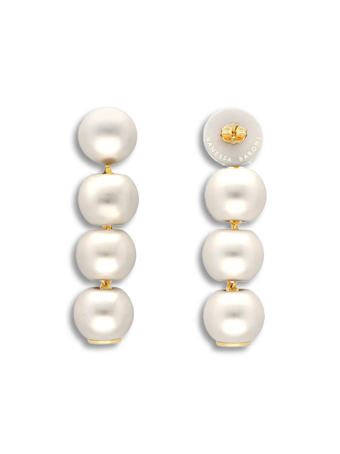 Vanessa Baroni Small Beads Earring – Ohrstecker im Perlendesign weiß One Size