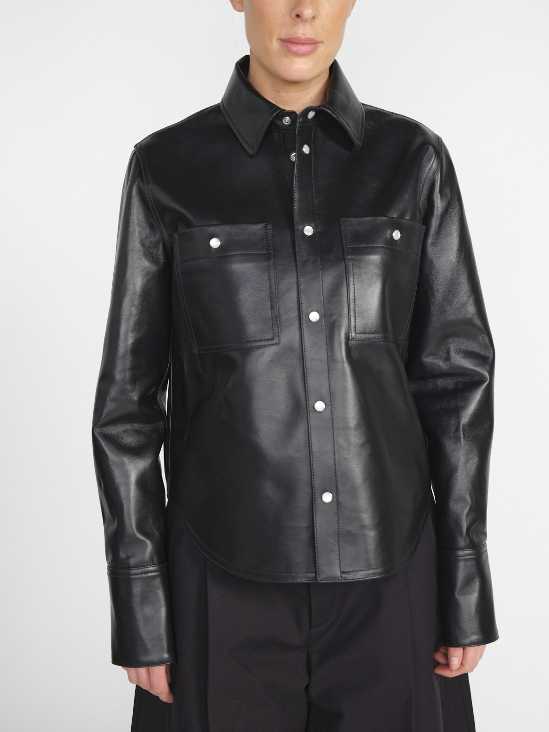Darkpark Glenn - Shirt made from leather  black One Size
