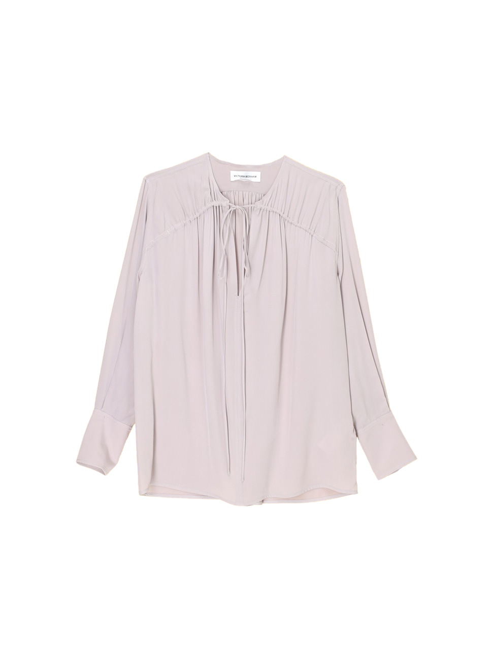 Gathered Tie silk blouse 