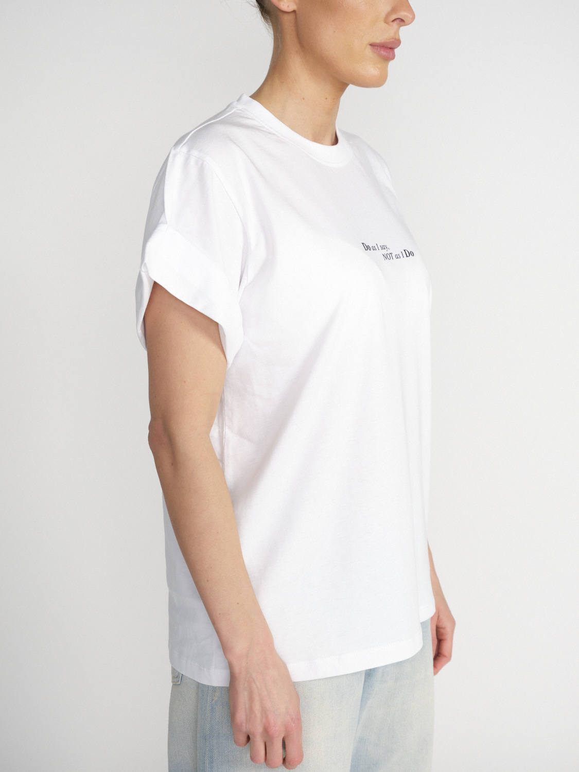 Victoria Beckham Slogan - T-shirt oversize in cotone   bianco XS