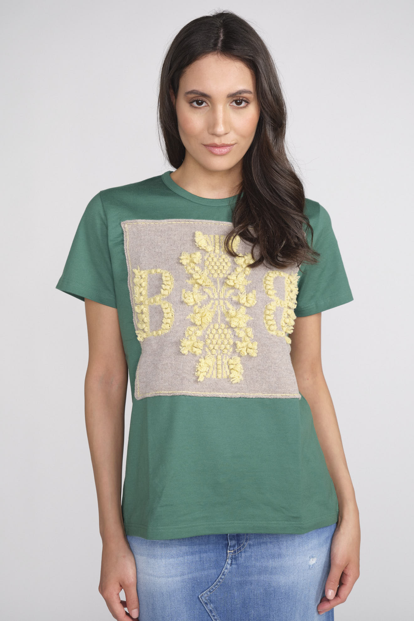 Barrie Cotton T-Shirt with logo cashmere patch – T-Shirt mit Logoaufnäher aus Cashmere Farbe: taupe Größe: M taupe M