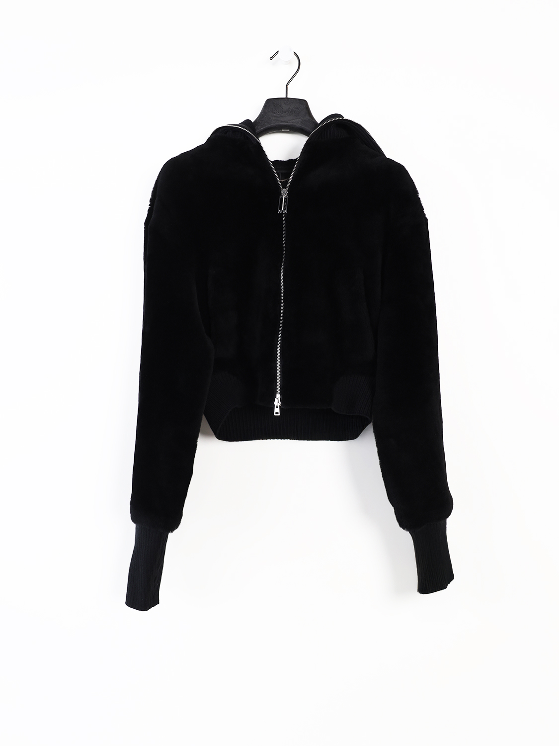 Shearling Bomber -Jacke aus Samtstoff 