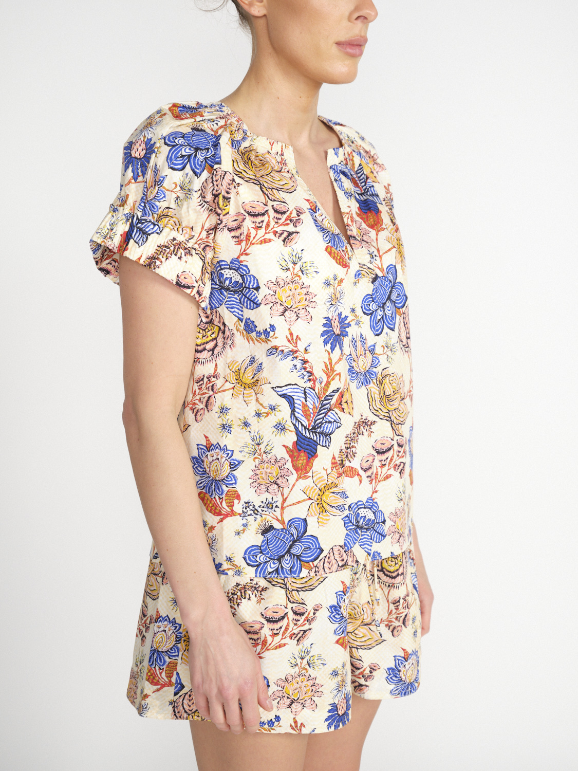 Ulla Johnson Naomi – Baumwoll-Bluse mit Blumen-Design   mehrfarbig 34