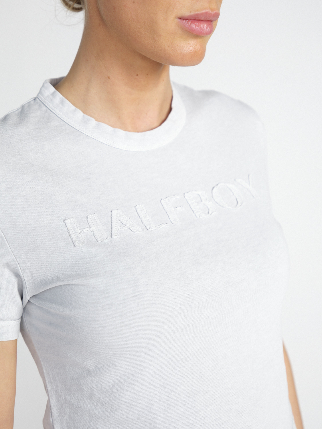 Halfboy Baby Tee cotton t-shirt with logo detail  grey XS