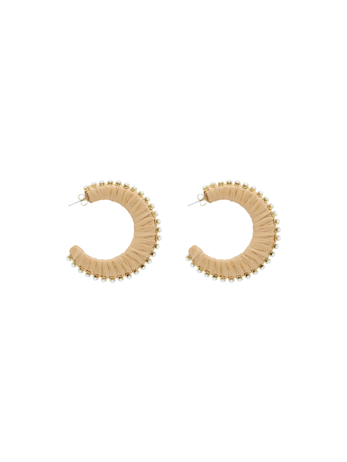 Raffia Pearl – Bast Ohrring mit Perlen-Details  