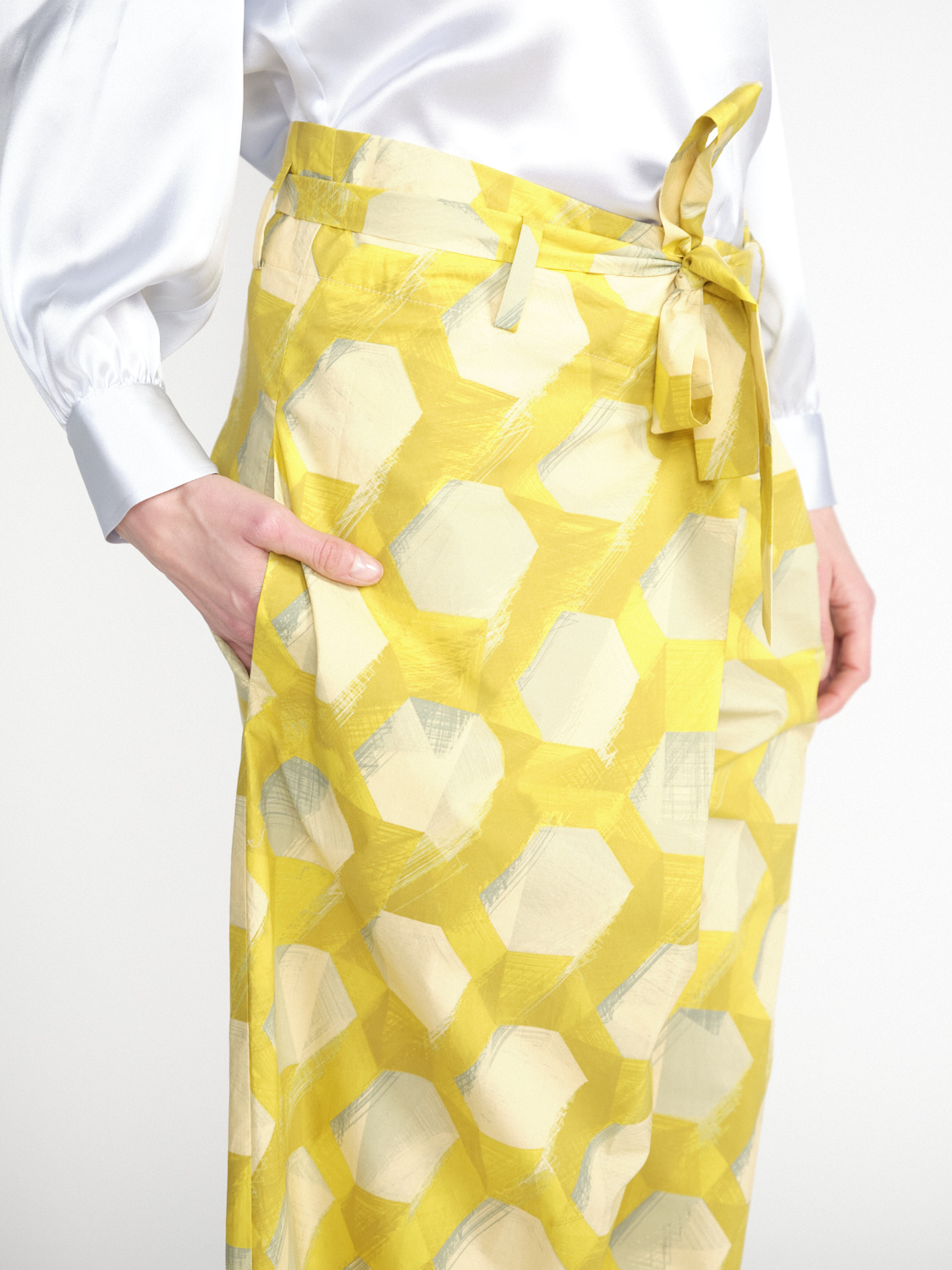 Odeeh Oversized Culotte aus Baumwolle mit graphischem Muster  hellgrün 36