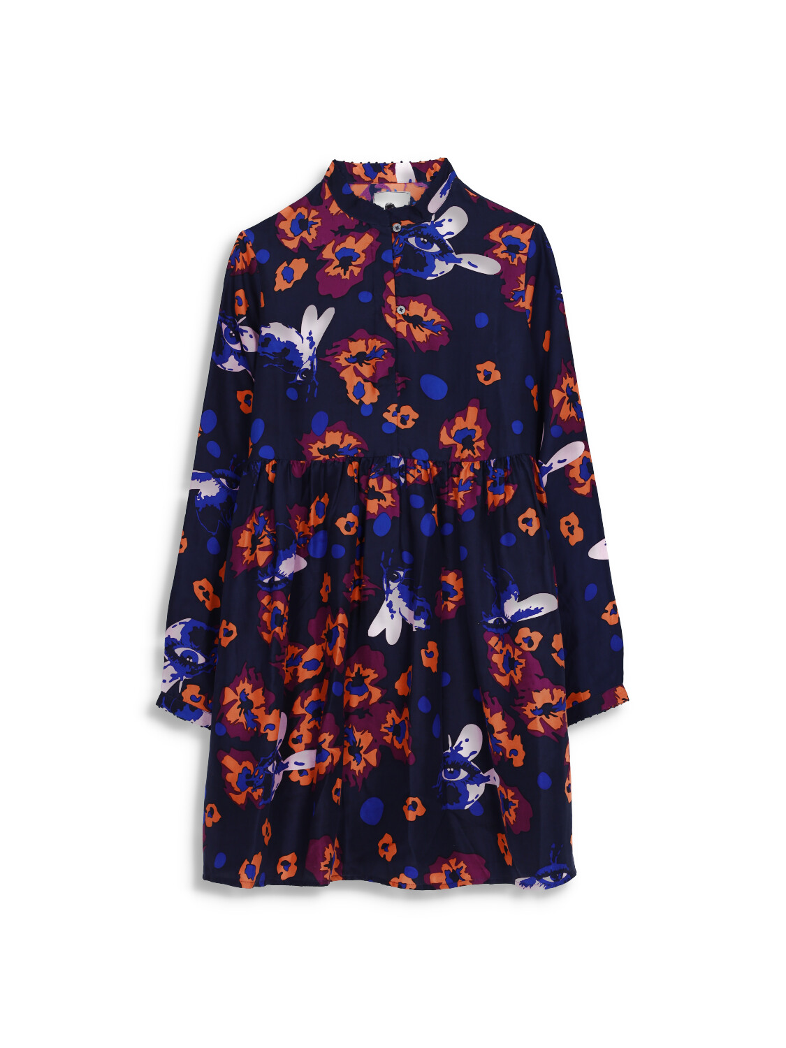 Long sleeve midi dress with floral print