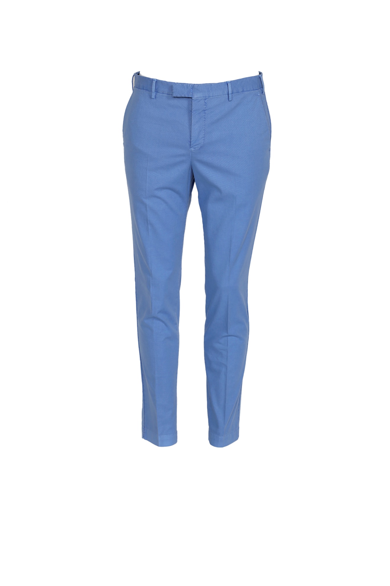 PT Torino Pantalón chino de algodón con pliegue azul 48