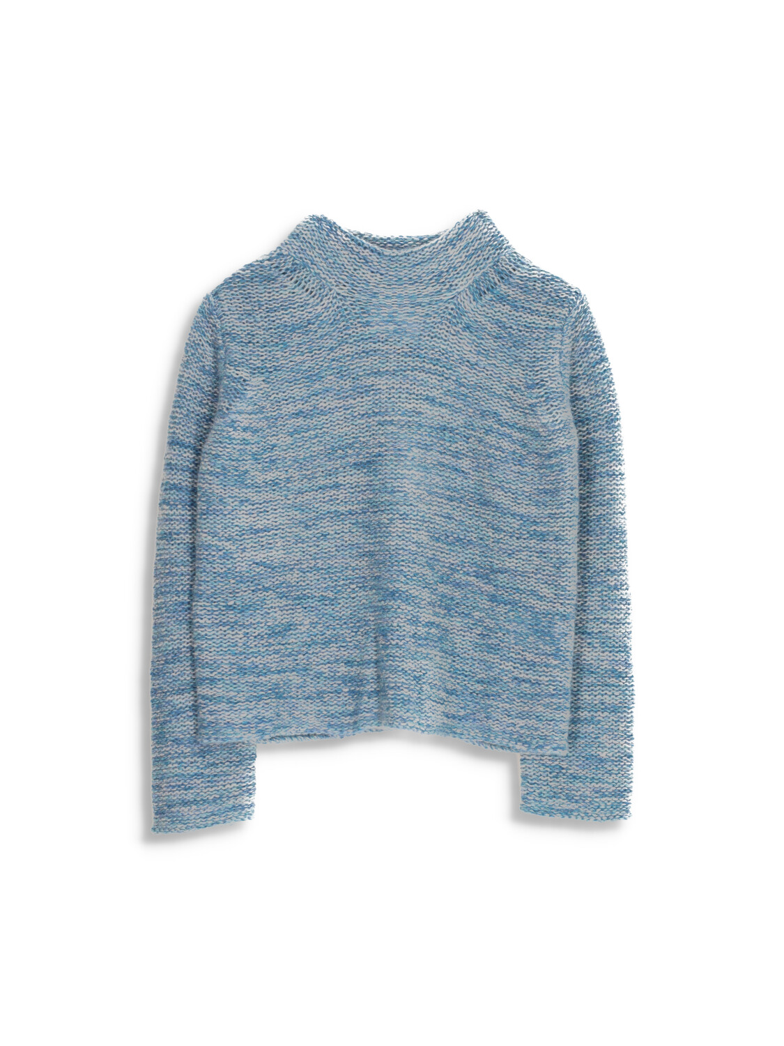 LU Ren Cachi - knitted sweater with stand-up collar in cashmere blue S