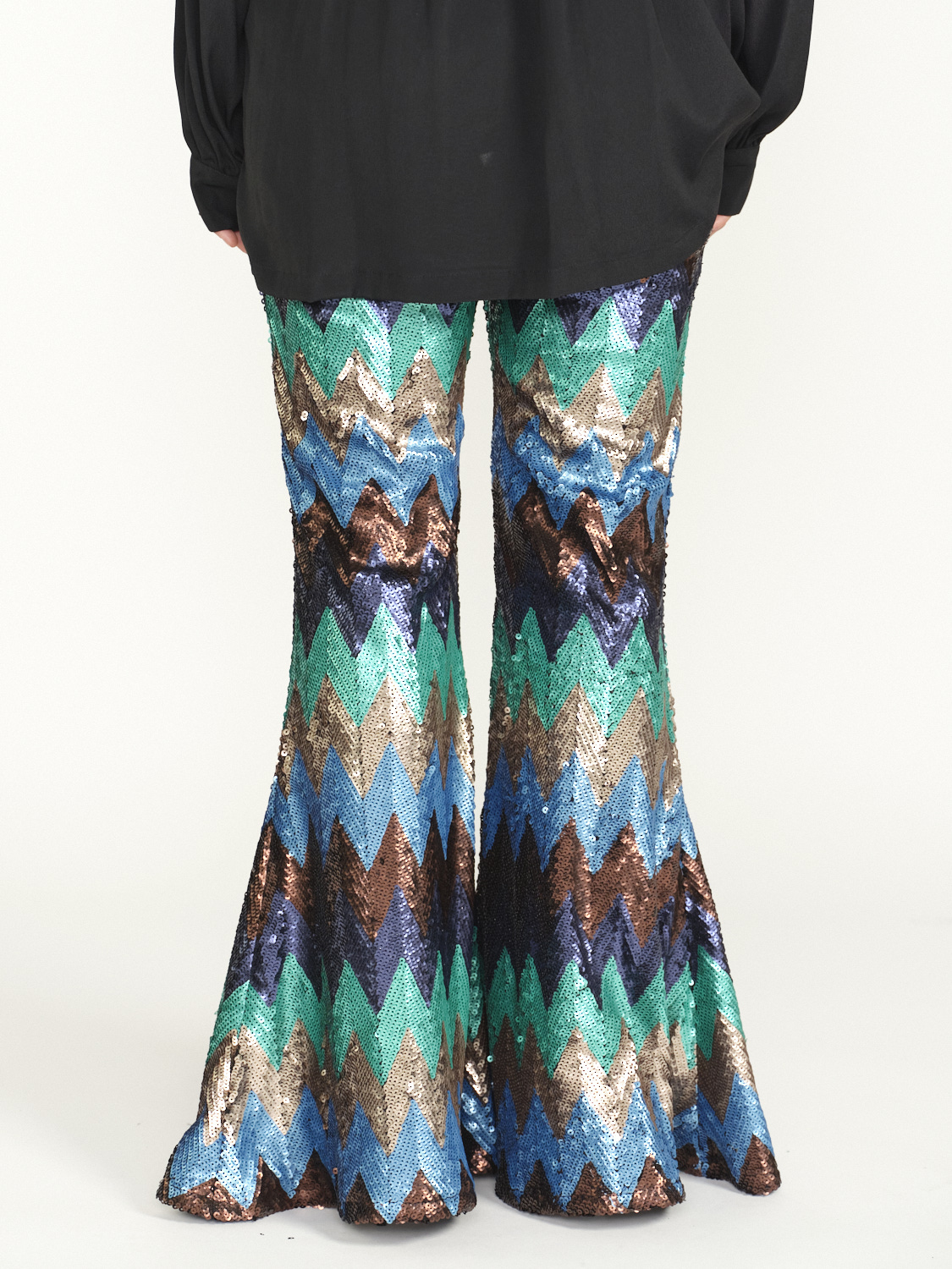 Cout De La Liberte Christy - Sequined pants with flared leg  multi 26