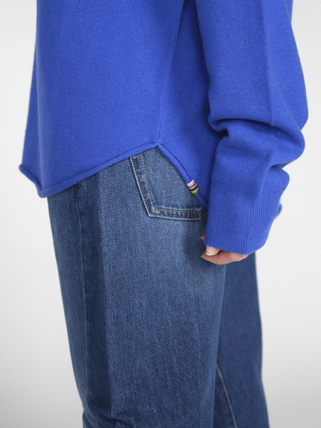 Extreme Cashmere N°35 Crew Hop – Oversized Doubleface-Pullover aus Kaschmir   blau One Size