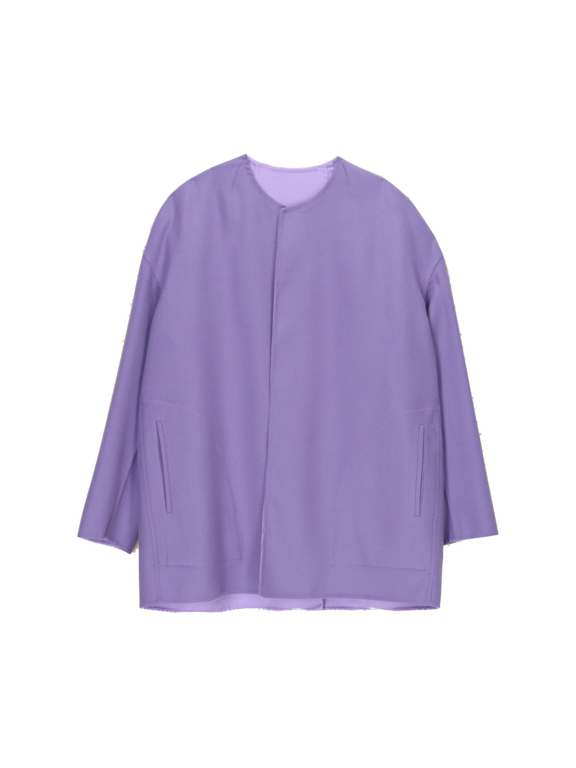 manzoni 24 Leichte asymmetrische Jacke aus Wolle   morado 36