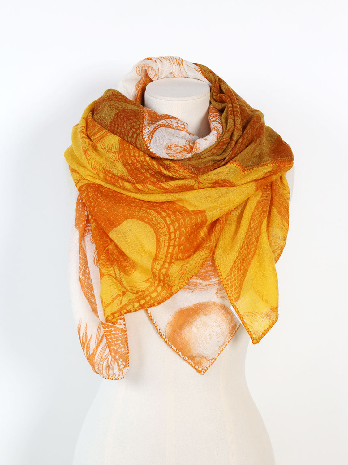 friendly hunting Patch – Schal aus Cashmere  orange Taille unique