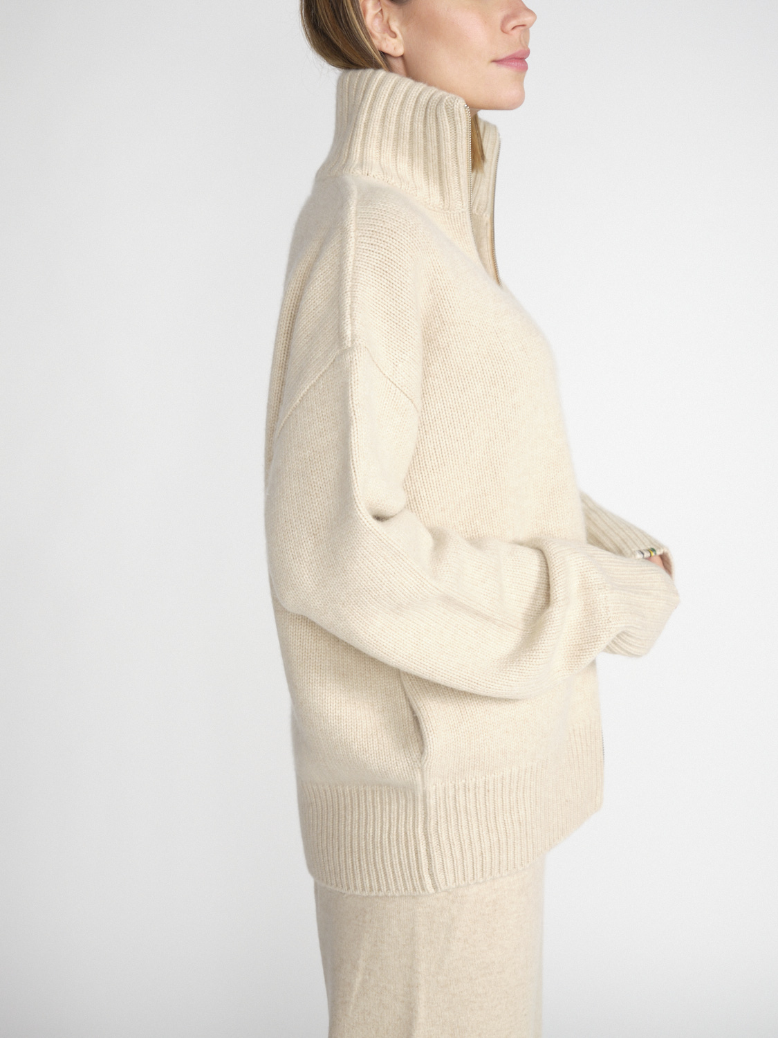 Extreme Cashmere N° 143 Extra Nice - Thick cashmere cardigan  beige One Size
