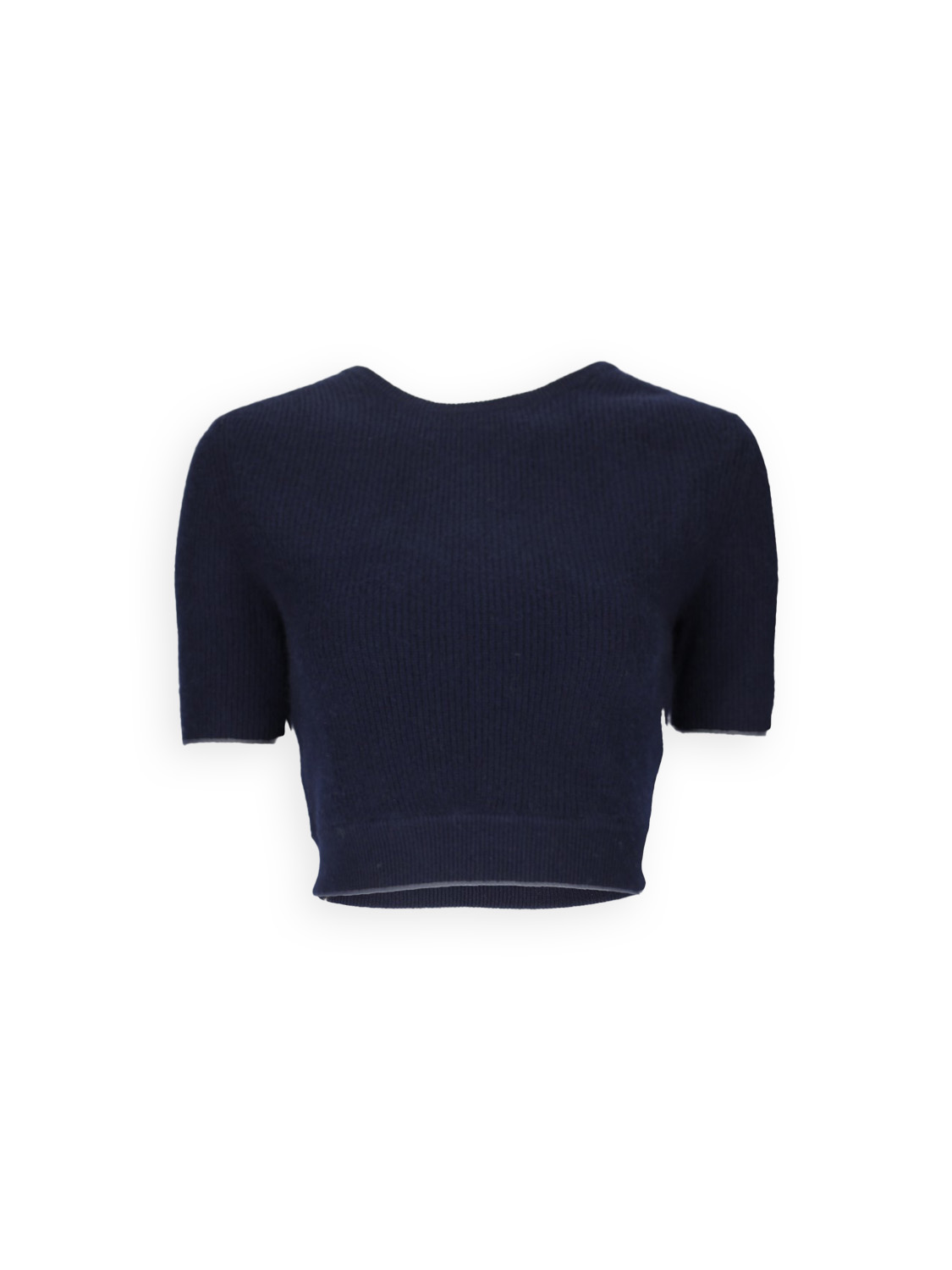 Lisa Yang Josefina - Maglia in cashmere a maniche corte con taglio sul retro   marine XS/S