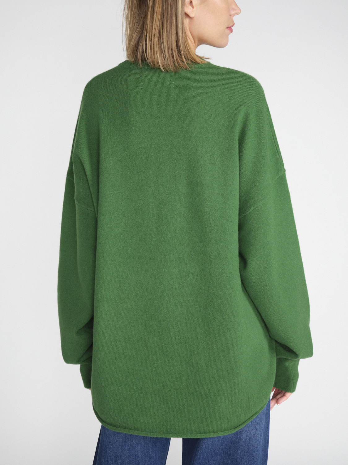 Extreme Cashmere N°35 Crew Hop – Oversized Doubleface-Pullover aus Kaschmir   grün One Size