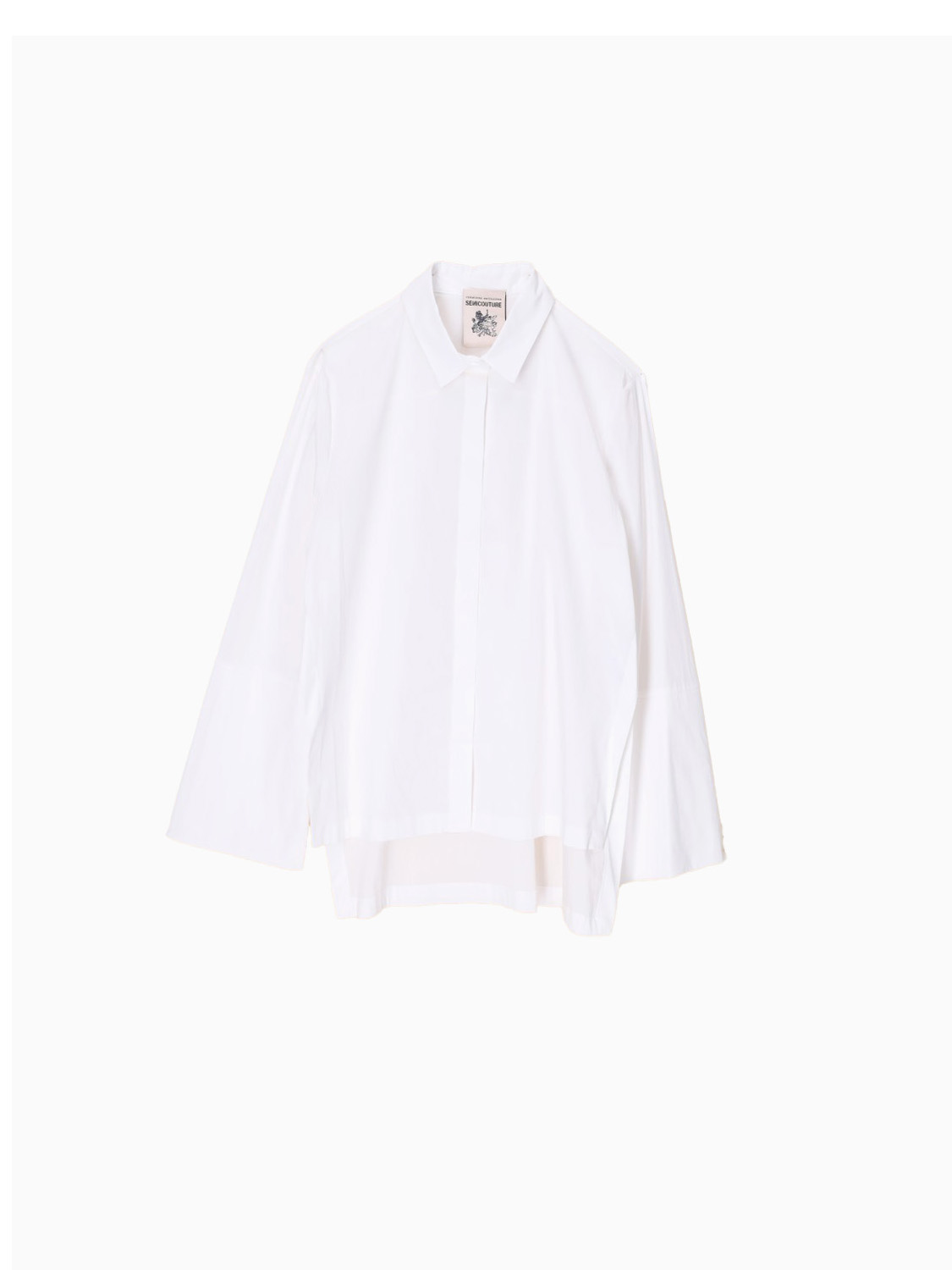 Asymmetrical poplin blouse 