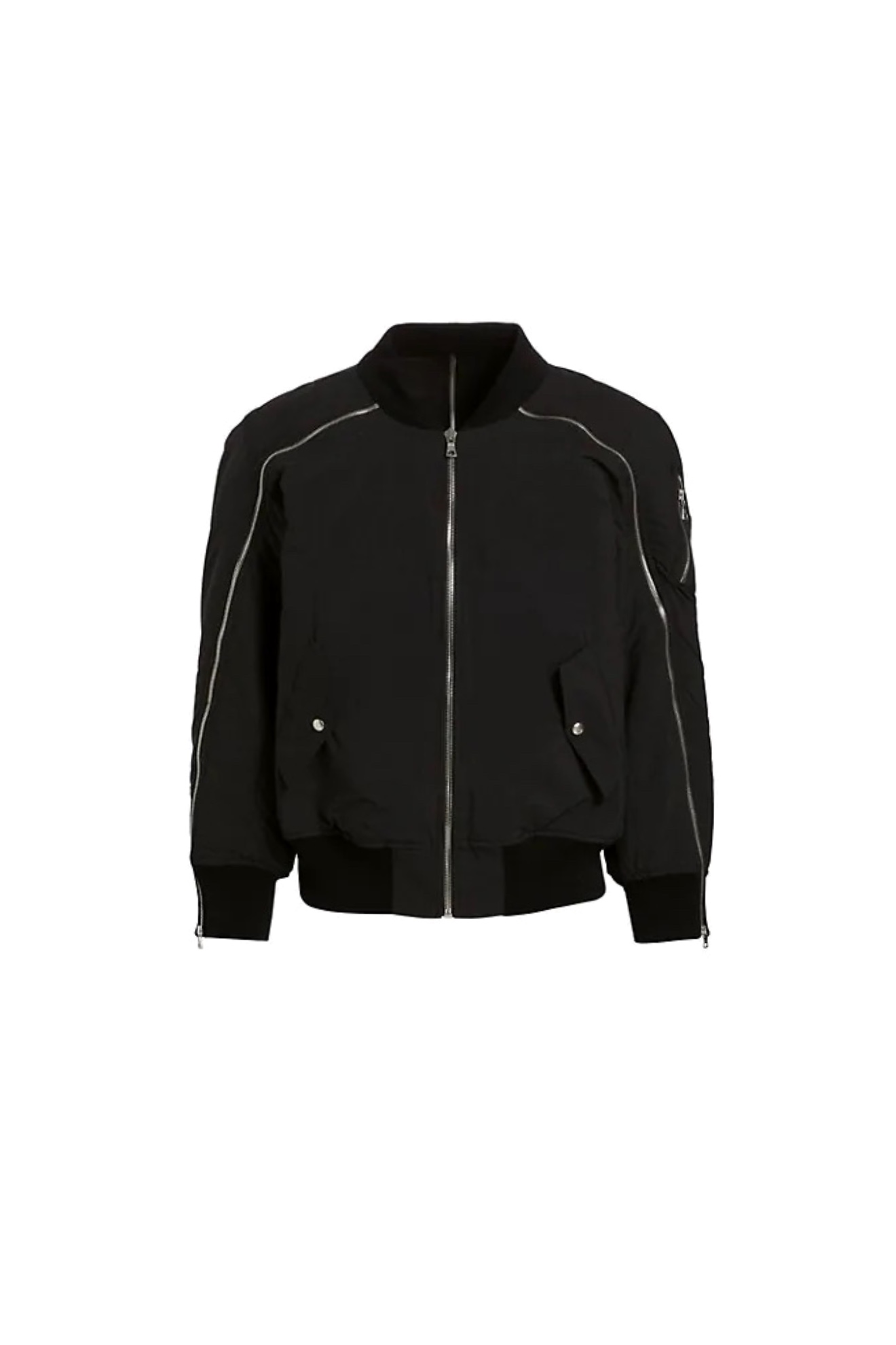 RtA Cazadora bomber con cremallera - Cazadora bomber con detalles de cremallera estilo bomber negro M