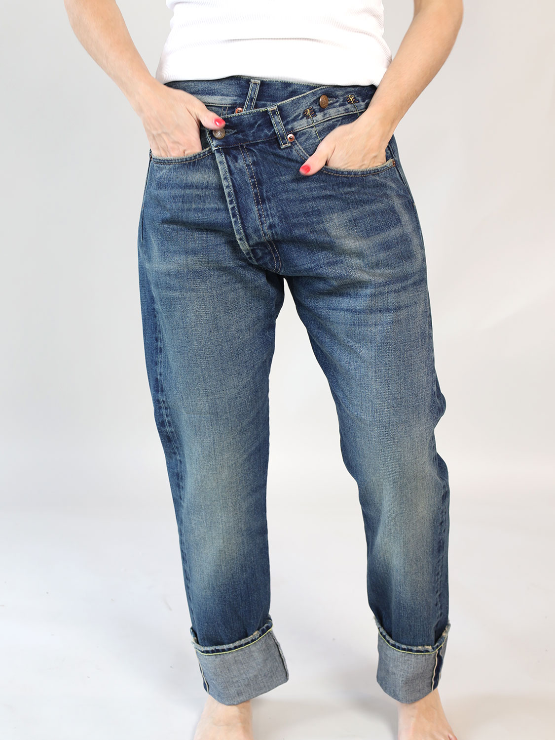 R13 Cuffed Crossover  - Jeans aus Baumwolle blau 24