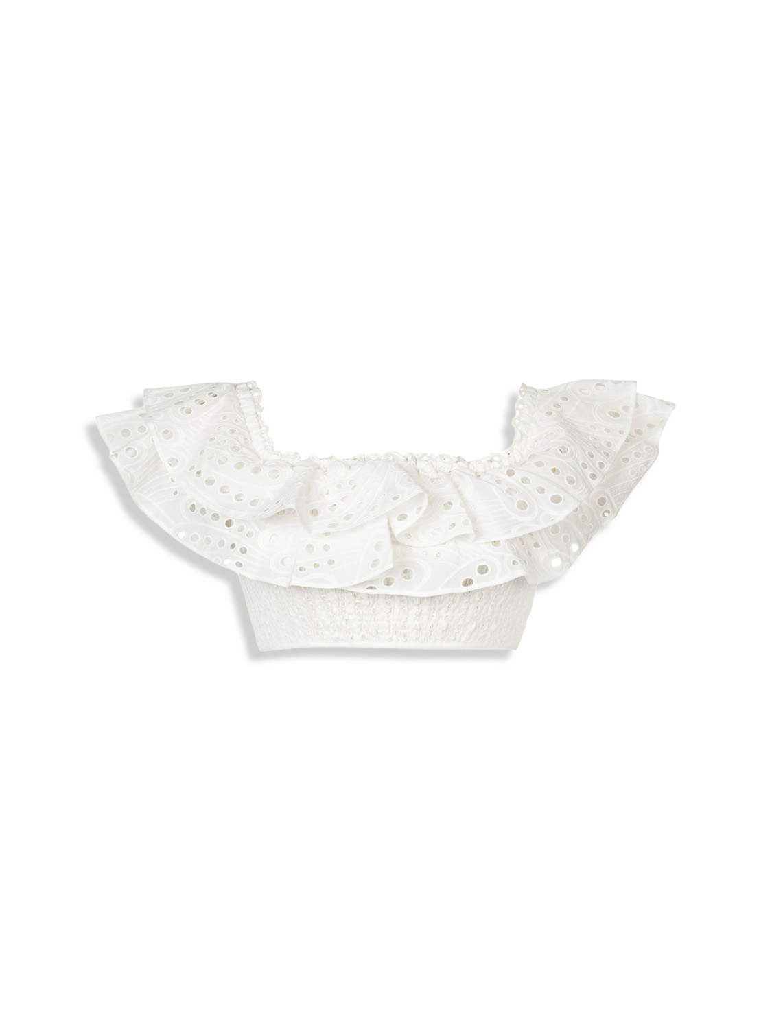 Clara - Cropped cotton lace top