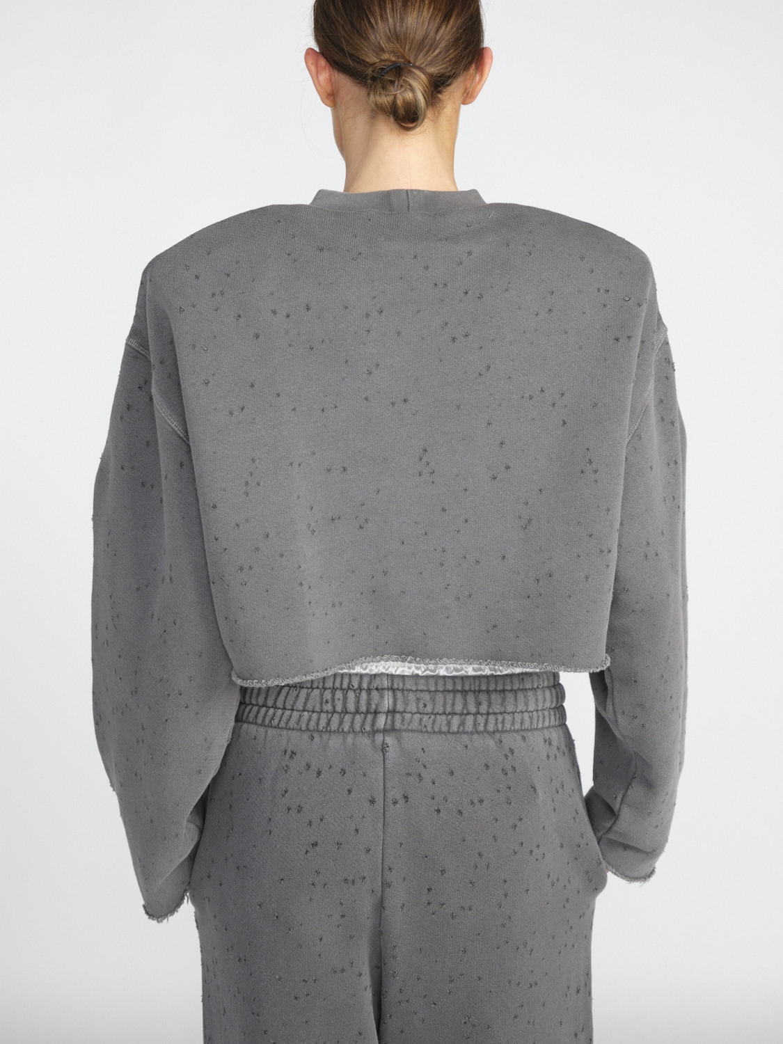 Halfboy Crew neck - Cropped sweater with shoulder pads   grey S