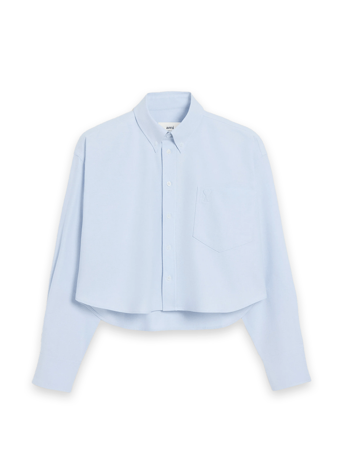 Ami Paris  Cropped shirt with logo detail blue 32 Ami Paris  Cropped shirt with logo detail blue 32