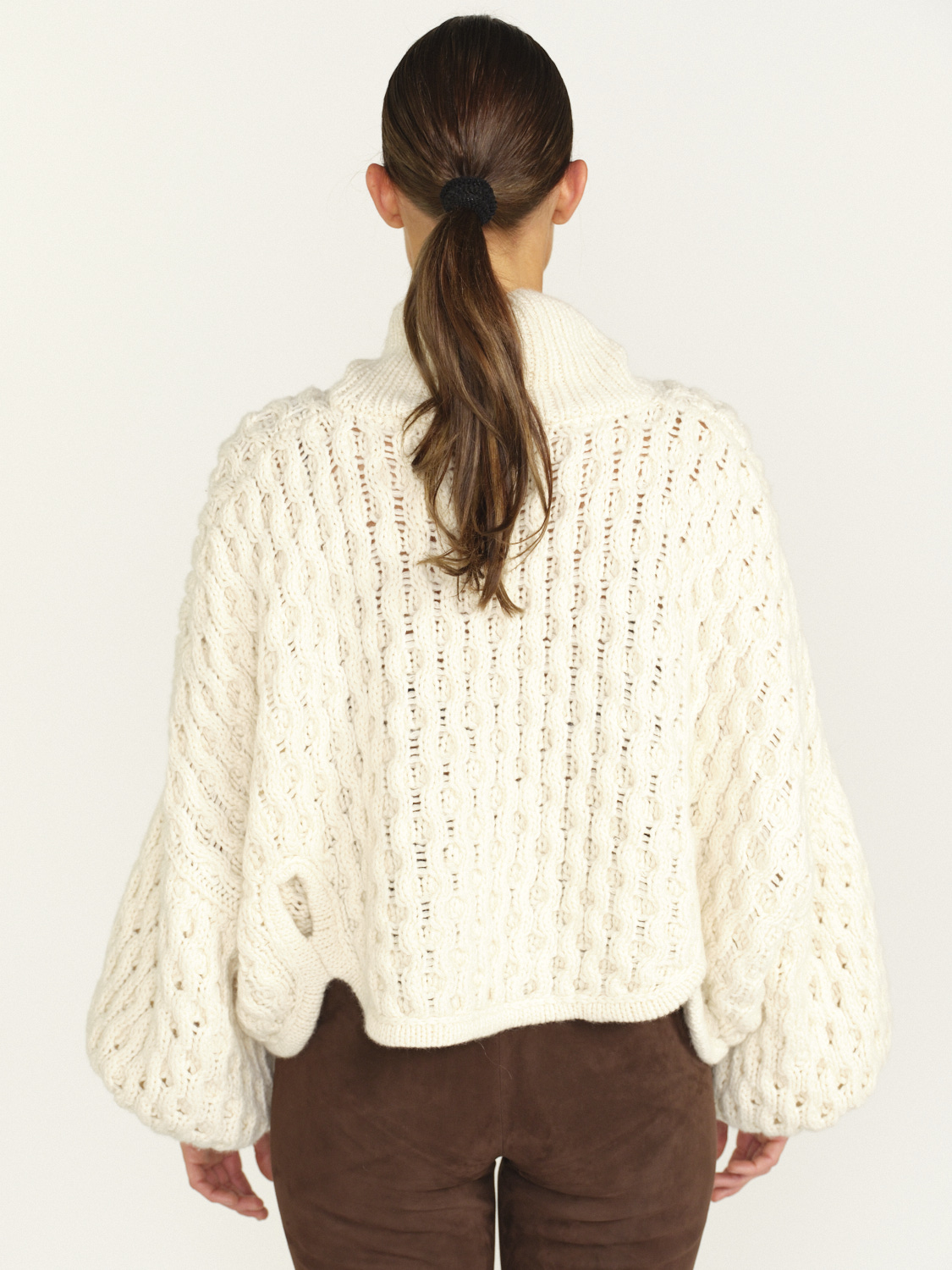 Letanne Oversized cashmere turtleneck sweater white One Size