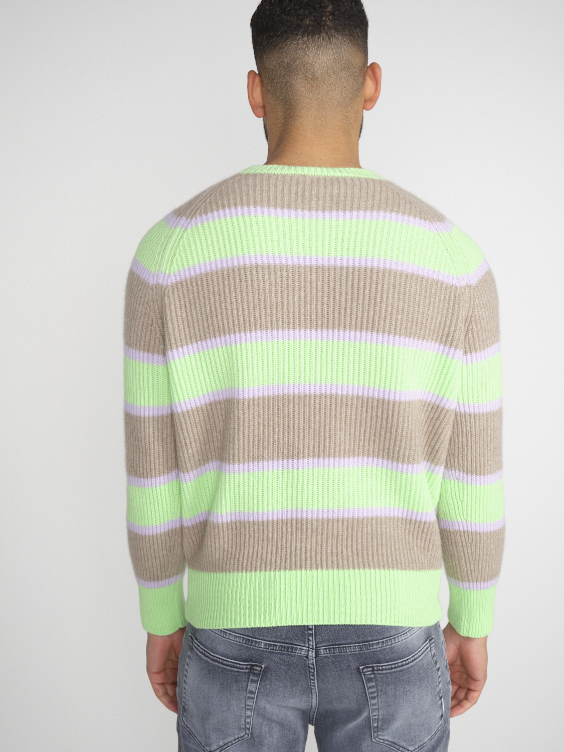 Avant Toi Maglia – Gestreifter Cashmere Pullover   mehrfarbig XL