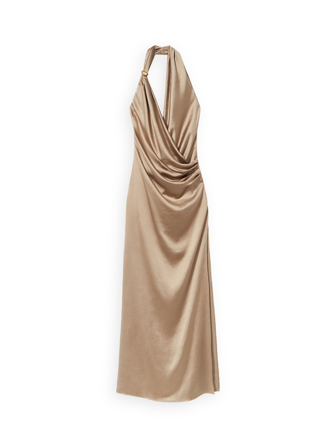 Blumarine Kleid aus Satin mit Drapierung   grau 36