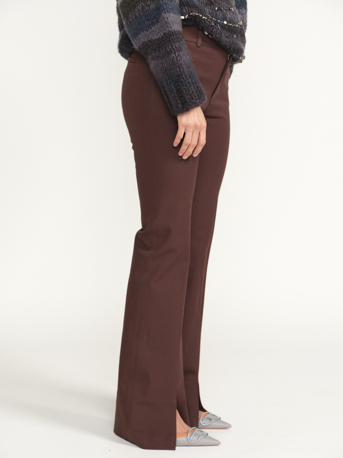 Frame Le High Flare Split - Pantalon à jambe droite marron 34