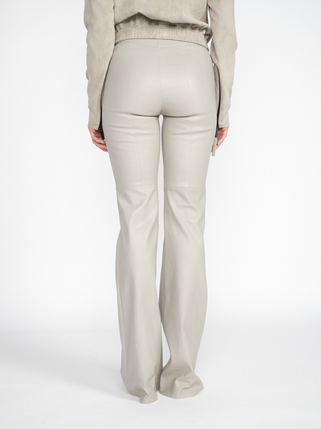 jitrois Niki Pant - Pantaloni svasati in pelle di agnello   beige 36