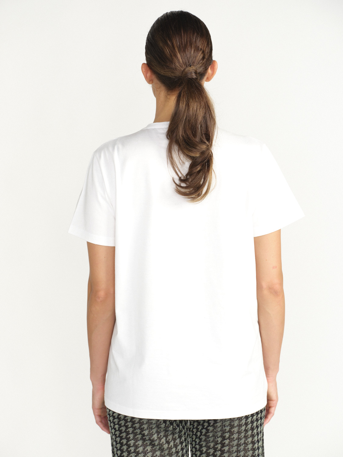 Barrie T-Shirt with logo cashmere patch – Shirt mit Logoaufnäher aus Cashmere grün XS