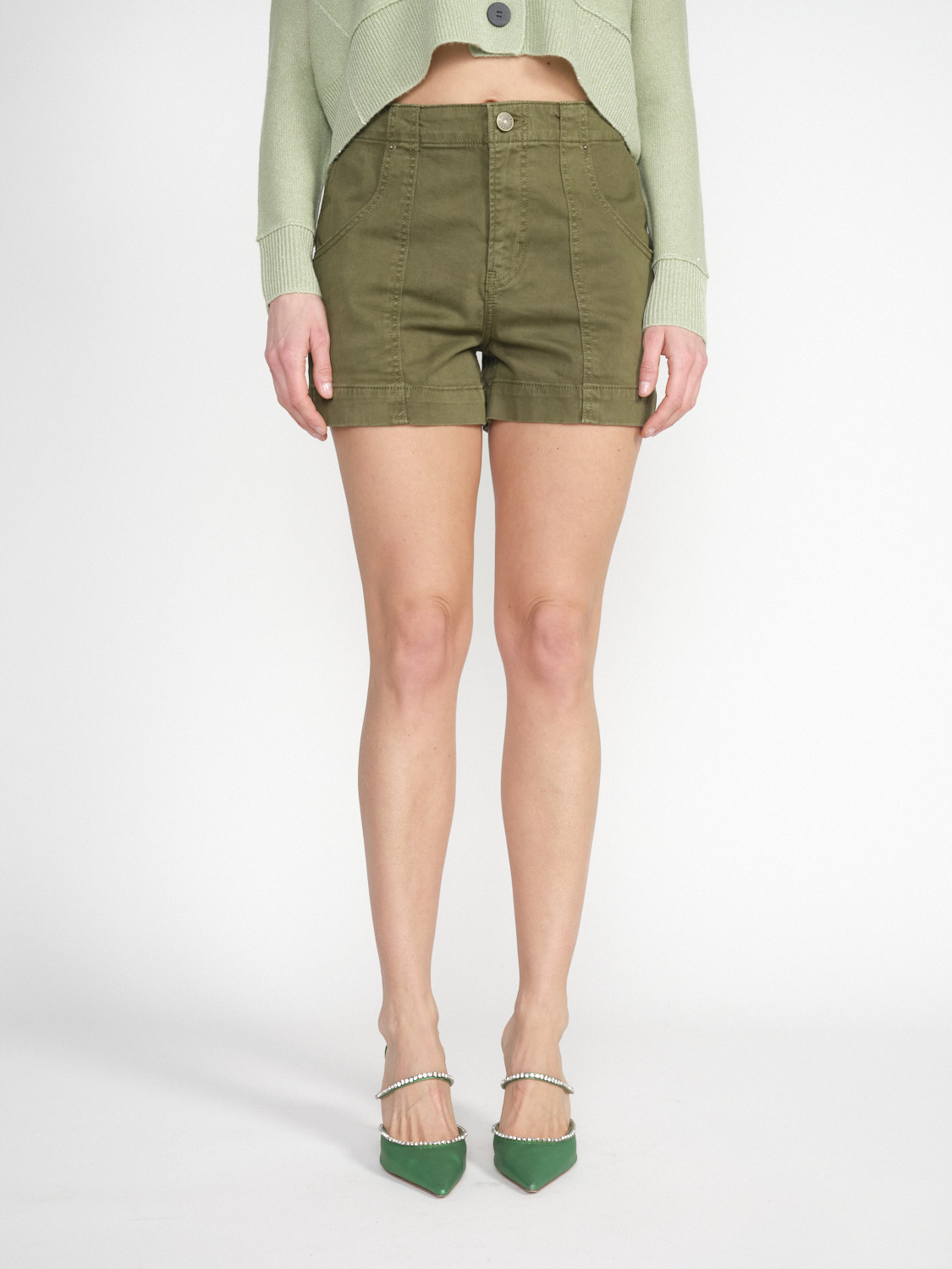 Frame Utility Shorts – Stretchy cotton shorts  khaki 26