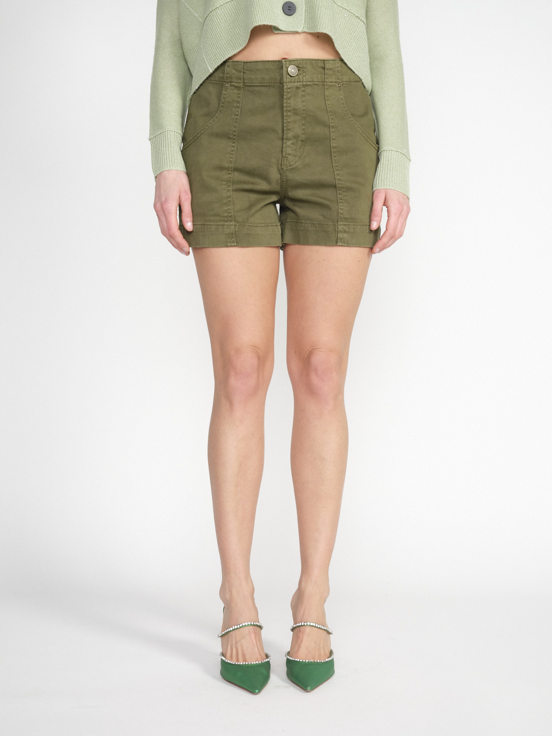 Frame Utility Shorts – Stretchige Shorts aus Baumwolle khaki 27