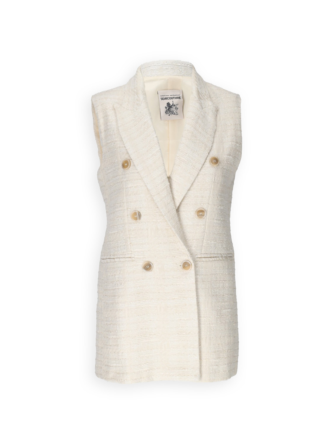 Readymade tweed waistcoat with lurex details 