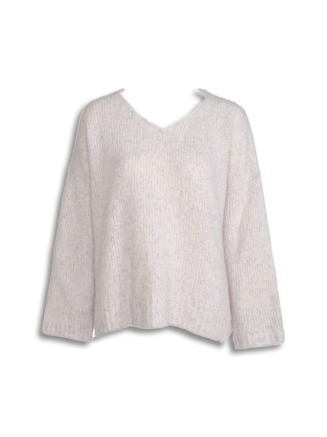 Fine knit sweater with V-neck
