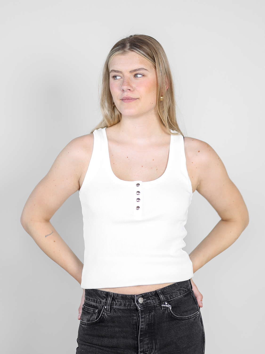 Anine Bing Alessia – Ärmelloses Top  weiß L