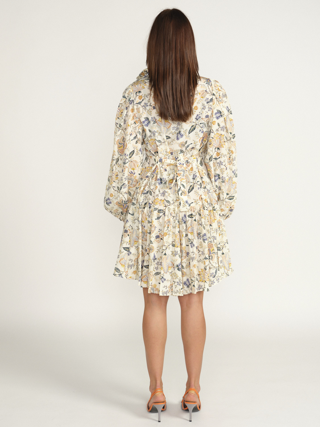 Ulla Johnson Lula - Robe midi en soie à imprimé floral beige 36