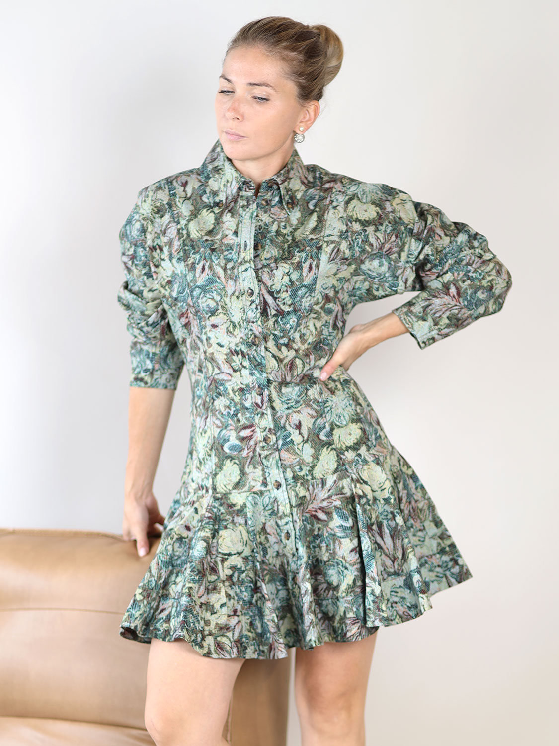 Ganni Printed – Printed shirt dress mehrfarbig 34