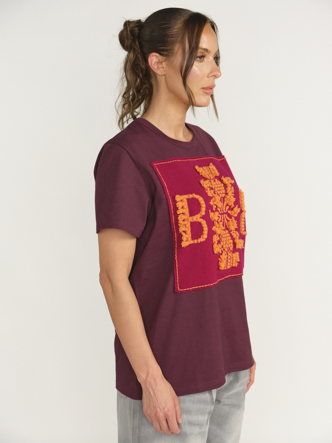 Barrie Barrie - Cardo - Camiseta con parche del logotipo rojo XS
