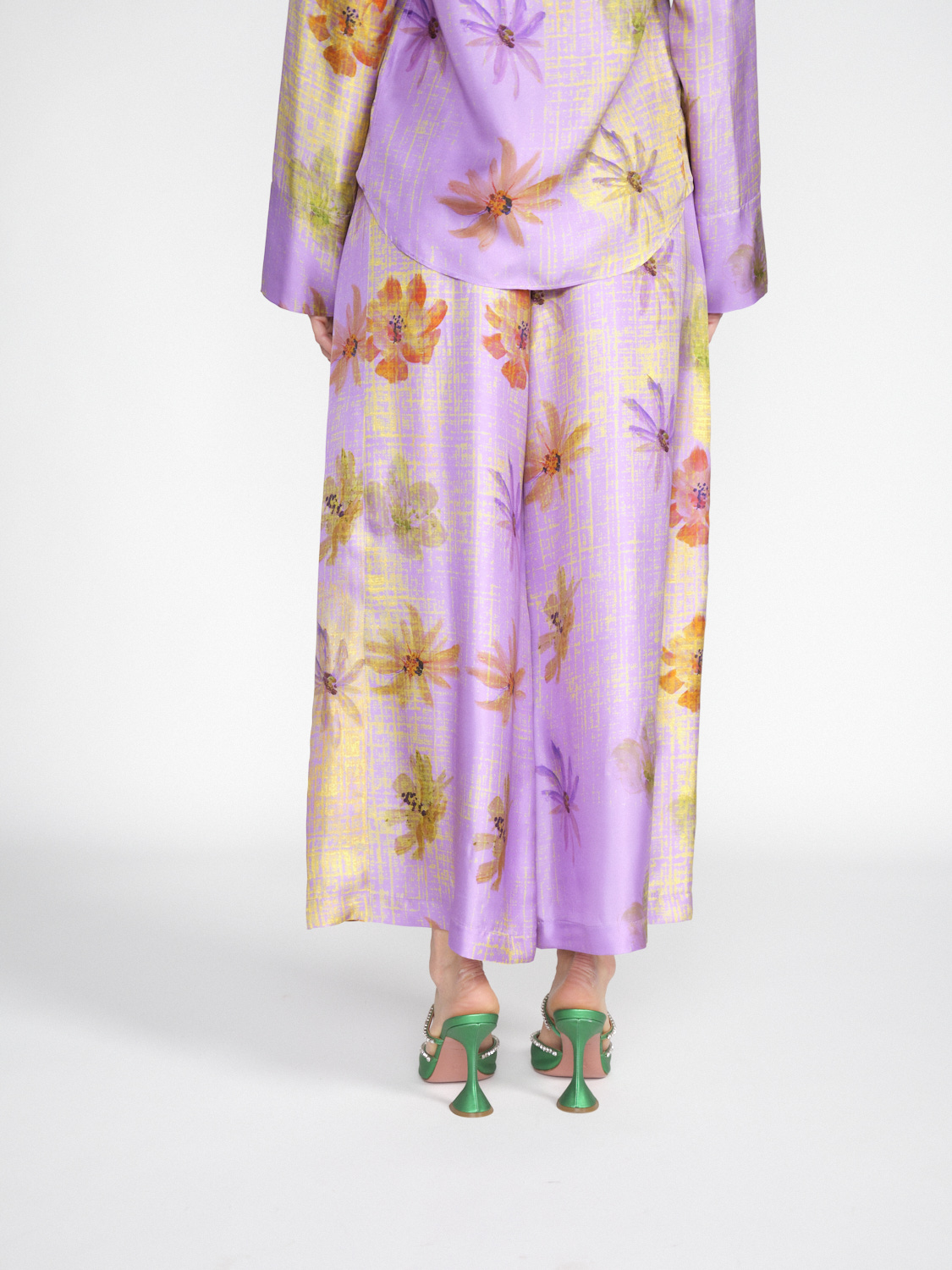 Odeeh Culotte de seda con estampado floral  multicolor 34