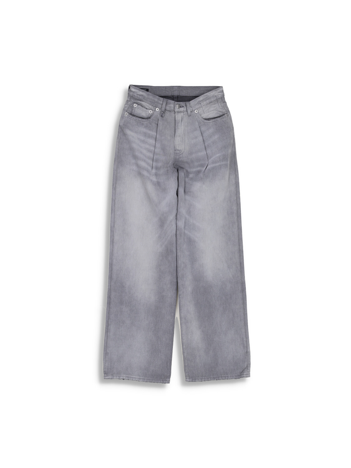 R13 Damon - Pantaloni in denim con pinces e gamba svasata grigio 25