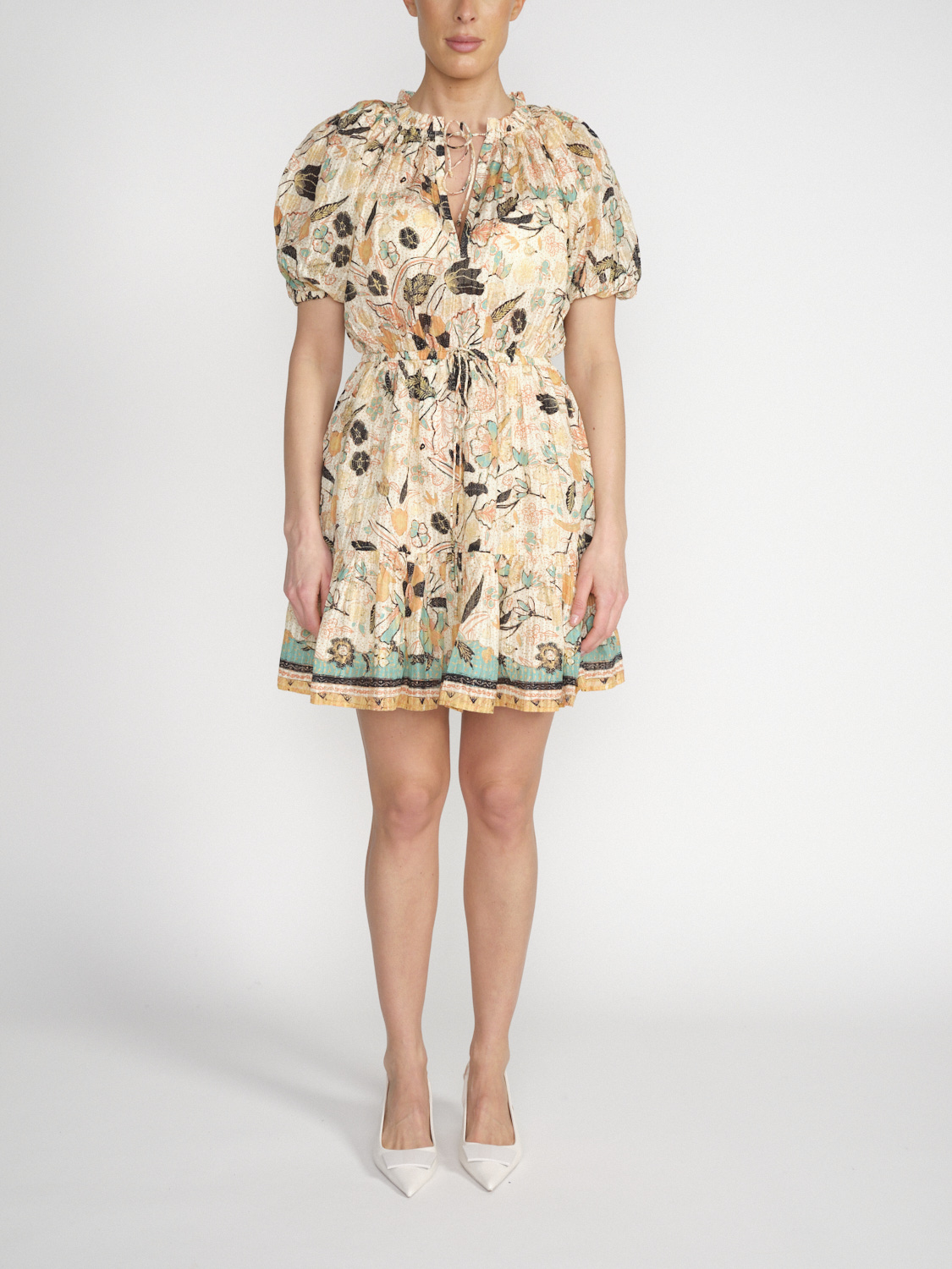 Ulla Johnson Sanna – Leichtes Kleid mit floralem Design   creme 34