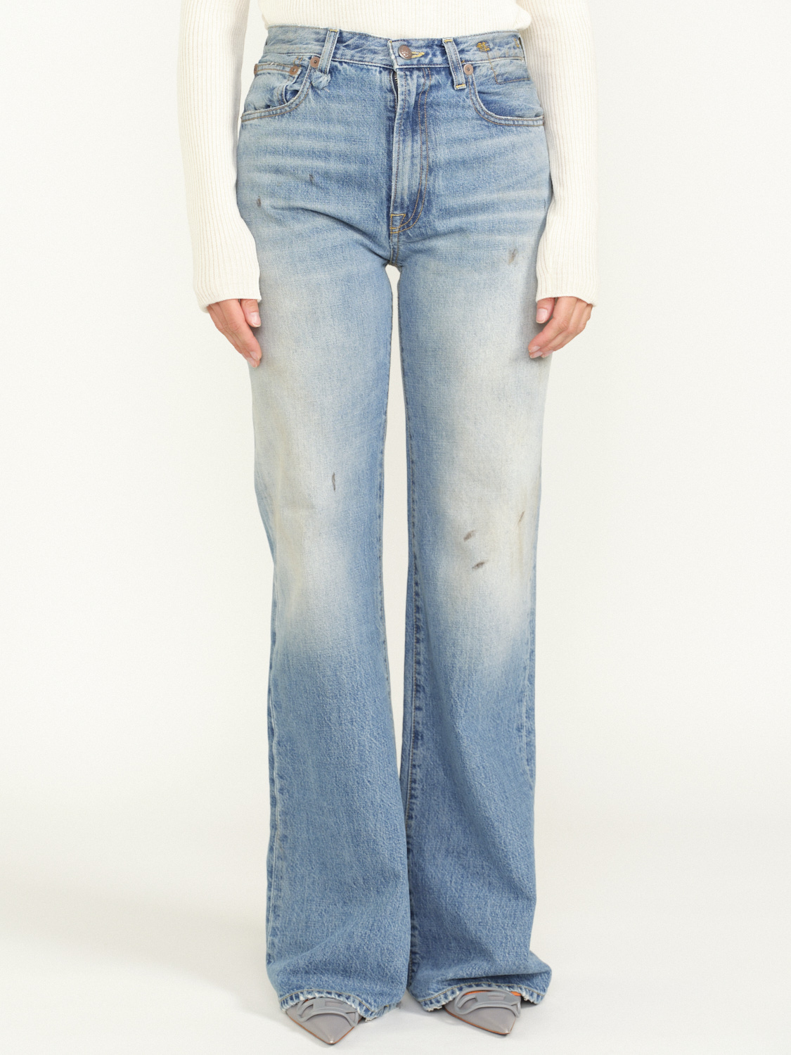 R13 Jane - Wide-leg cotton denim  blue 26