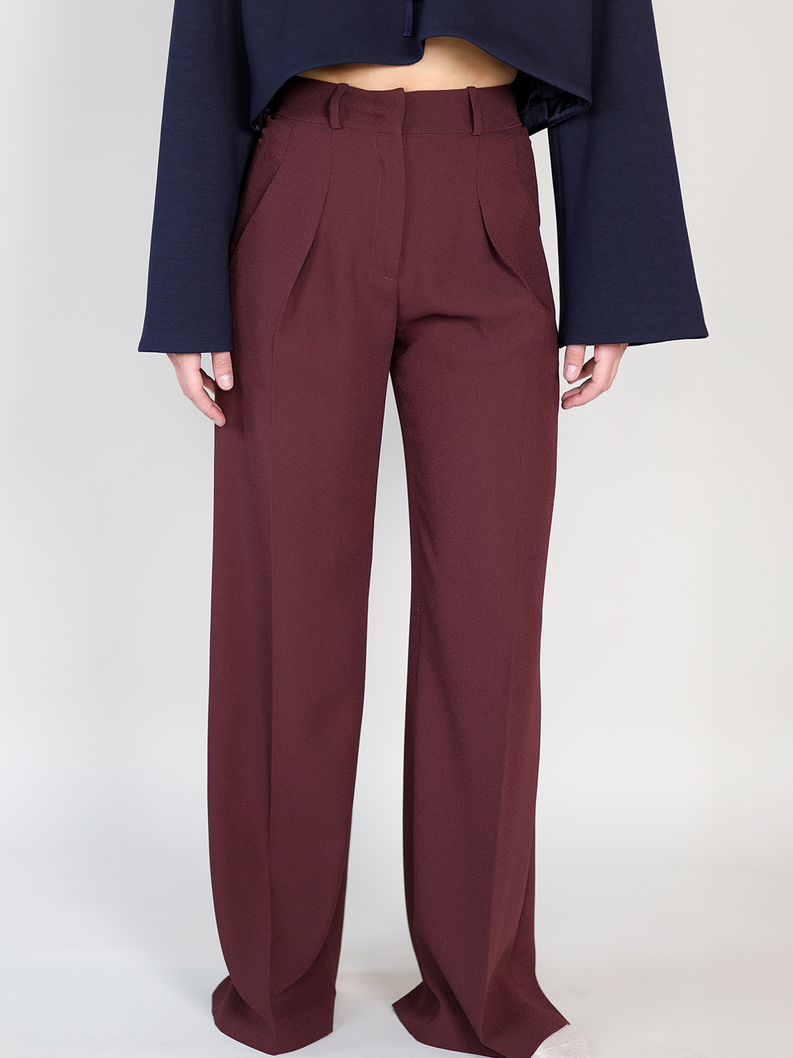 Sly010 Weite Hose mit Bügelfalten bordeaux 34