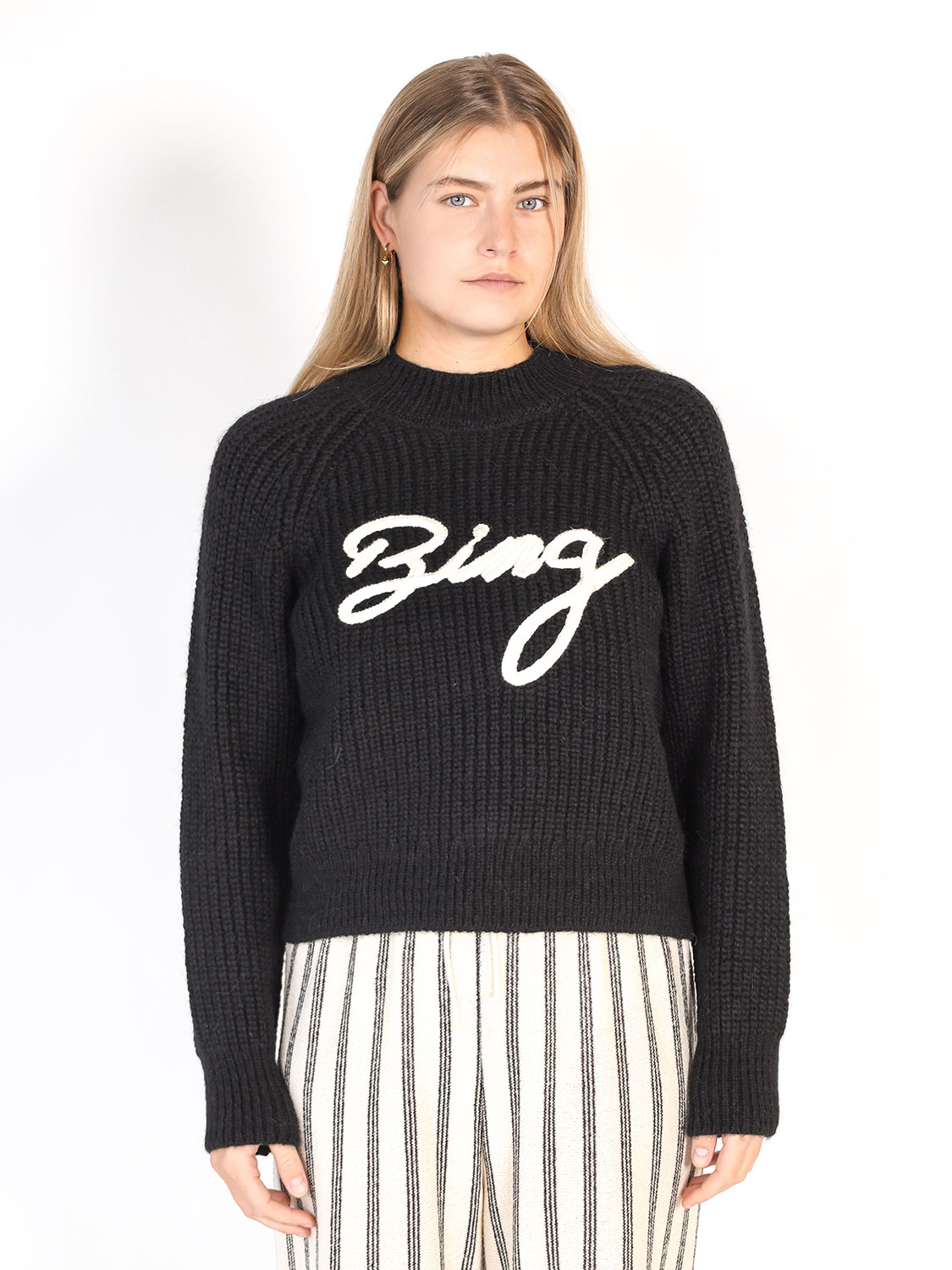 Anine Bing Strickpullover mit Logo  schwarz XS