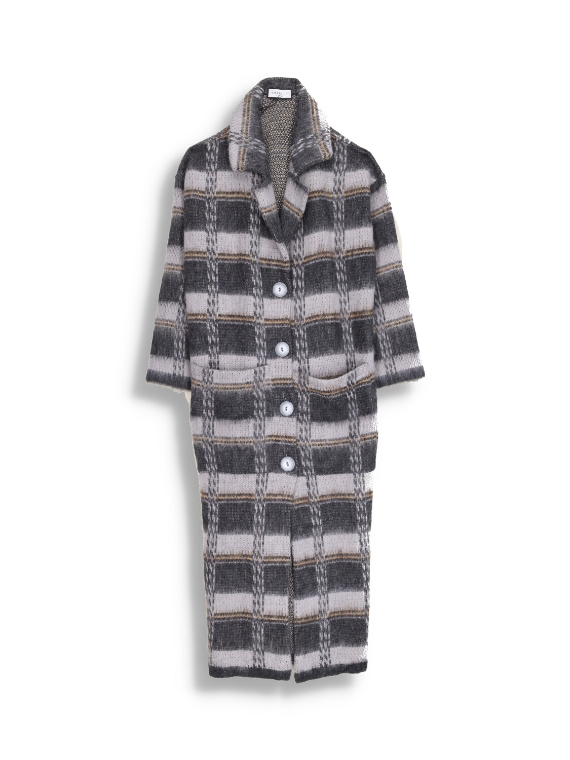 Coat with tartan pattern with wool