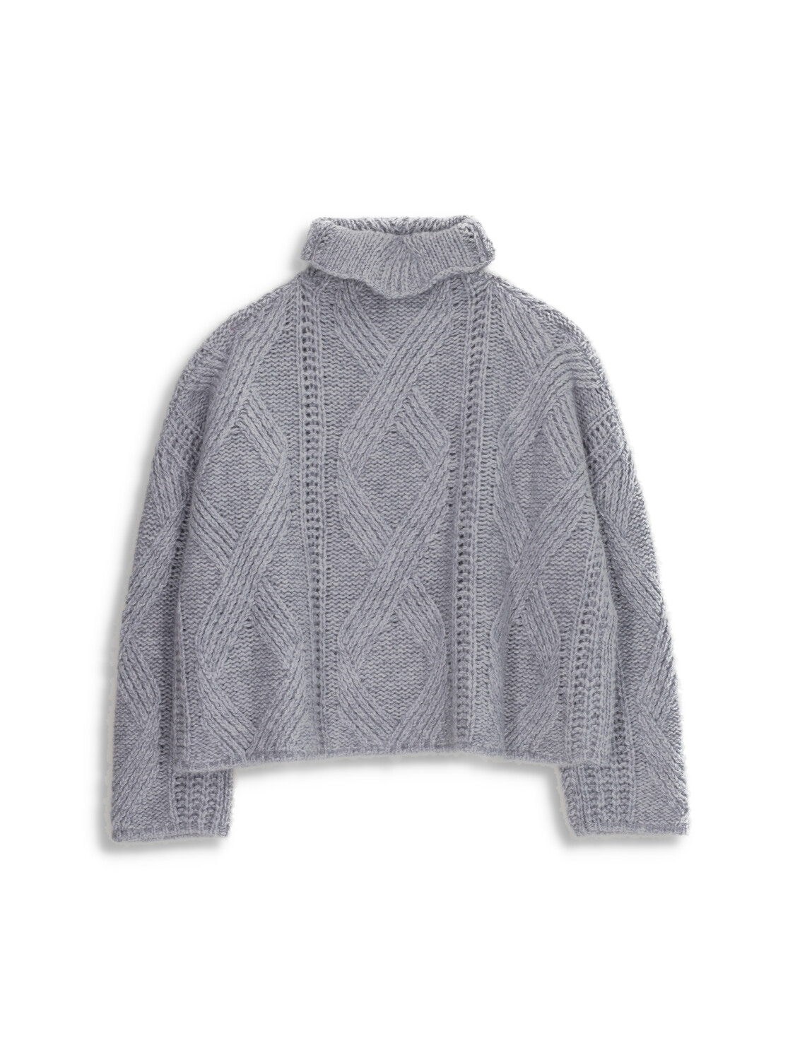 Imperial - Oversized turtleneck sweater with braided pattern